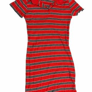 Red Striped Polo Dress
